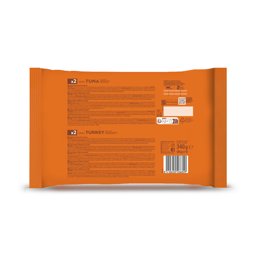 4 sobres x 85 g Nature's Variety Bocaditos de Pavo y At&uacute;n Sobre en Salsa para gatos, , large Imagen numero 3